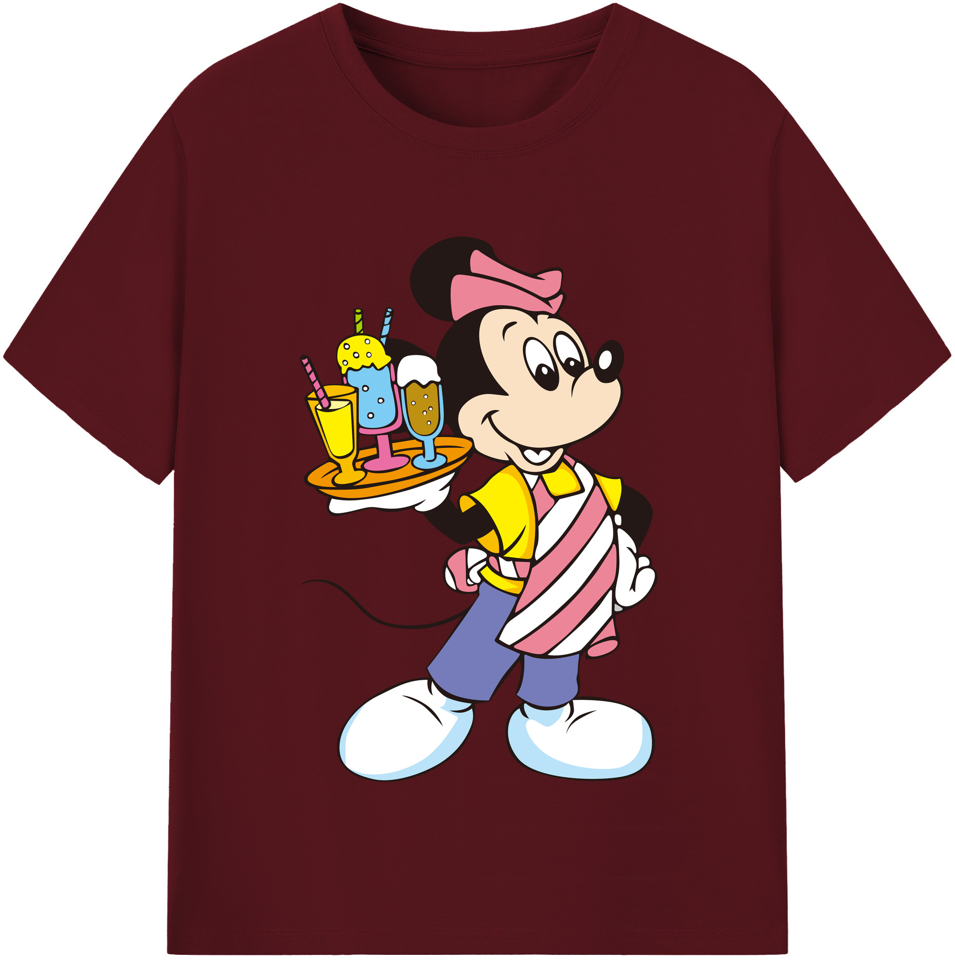 （画像用） ミッキーマウス Mickey Mouse 綿100％半袖Tシャツ（フロントプリント）